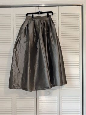 Full-Length Shimmering Gray Maxi Skirt